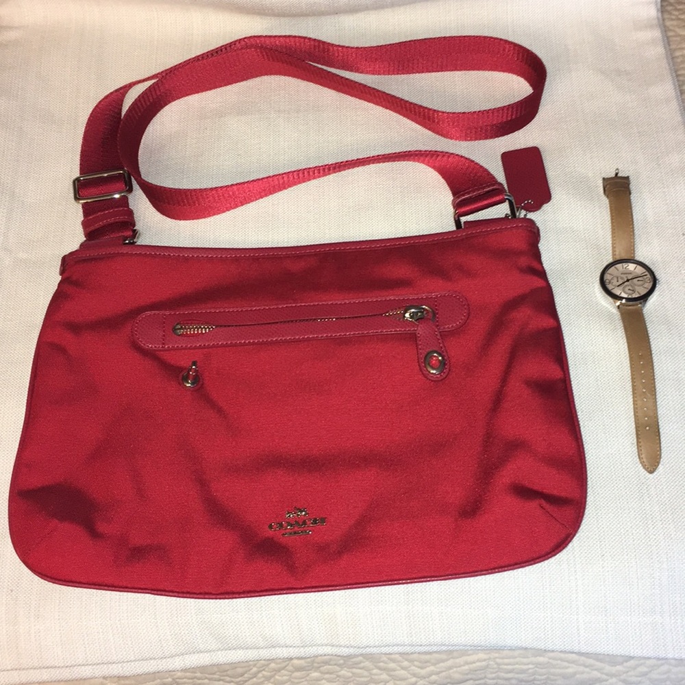 Red Coach Crossbody Bag